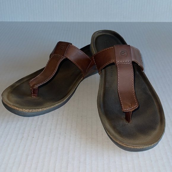 Keen Kaci Anna Brown Leather Cushioned Insole T Strap Sandals - Picture 2 of 10